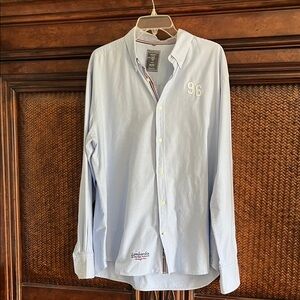 Milano Light Blue Men's Casual Button-Down Shirt with '96 Embroidery